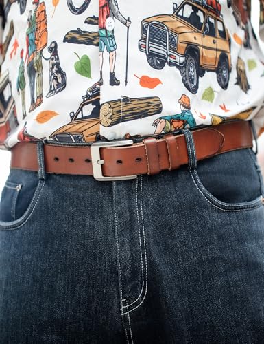 Men's Leather Belt for Casual Jeans and Workwear 1.5 Inch Gift Box Packaging2