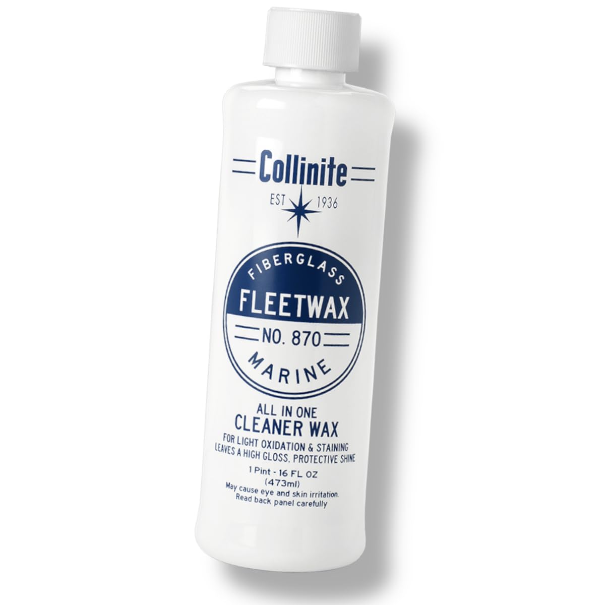 COLLINITE No 870 Marine Fleetwax 2in1 Boot Politur Versiegelung Set | Gelcoat Versiegelung GFK Pflege | wasserabweisende Lackvesiegelung Schutz vor Salz, Wasser & UV mit 2 Premium Poliertücher