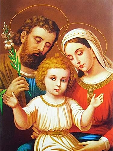 Pintar por Numeros Adultos, DIY Pintura por Números -Religión, cristianismo, virgen maría 30x40cm Sin marco Cover