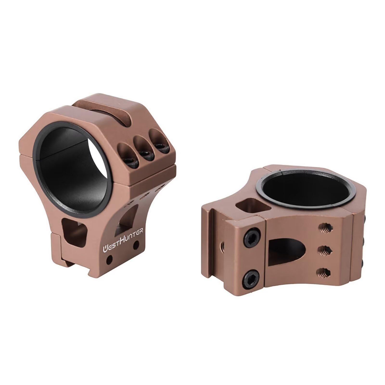 WestHunter Anillas para Mira Telescópica Optics, para Instalar Miras de 34mm & 30mm & 25.4mm en Rieles de Cola de Milano de 11 mm | Únicamente para Actividades Deportivas, Brown