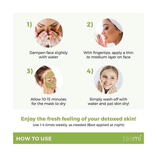 Teami-Detox-Face-Masks-Skincare-Facial-Skin-Care-Products-Green-Tea-Detox-Mask-Deep-Cleansing-Pore-Minimizer-Blackhead-Remover-Mud-Mask-with-Bentonite-Clay-Spa-Day-Exfoilate-Acne-Care Teami Detox Face Mask for Hydraiting, Moisturizing & Purifying, Blackhead Remover Green Tea Deep Cleanse Mask reduces Acne & oil, Pore Minimizer Clay Mask for All Skin Types, Stick Mask Alternative