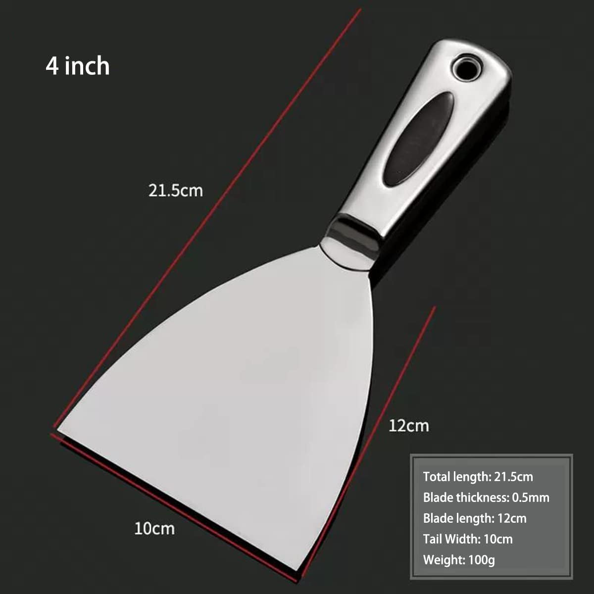 Hand tools,spackle knife,Putty Knife Stainless Steel Filling Knife: flexible filling knife, knife for putty joints for drywall, putty knife, filler knives, wallpaper scraper for parede(4 inch)