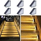 6 Pack Solar Stair Lights, Outdoor Step Lights Solar Powered, Warm White Solar Step Lights Outdoor W
