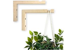 Natural Wooden Dowel Hanger for Wall - 2-Piece Plant Hooks for Indoor and Outdoor Use