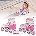 Adjustable Kids Inline Skates, Joyful Sport with Strong Core Training for Boys Girls Indoor Outdoor Activity, Full Body Aerobic Exercise
