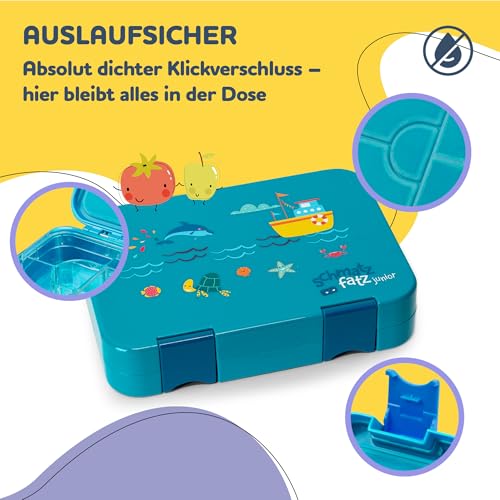 Schmatzfatz Junior Lunchbox für Kinder – Bento-Box mit herausnehmbarem Einsatz mit 4 oder 6 Fächern, auslaufsicher… – Ansicht 3