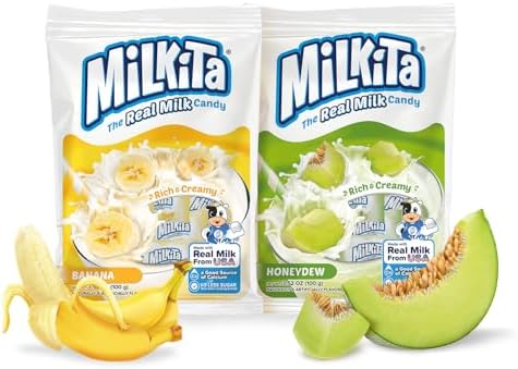 Milkita Creamy Banana & Honeydew Milk Candy (2-Pack/25 Count Each)