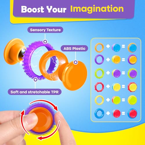 LESONG Fidget Sensory Toys for Kids: Textured Finger Spinners 18 Pack for Autism Kids - Fidgets for Students Classroom Prizes - Gifts Stocking Stuffers for Boys Girls — view 4