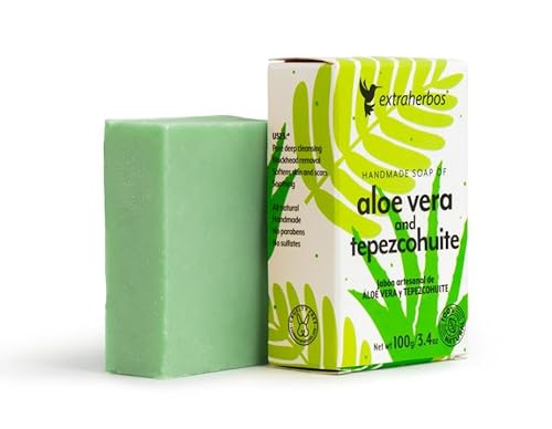 Extraherbos Mexican Aloe Vera & Tepezcohuite Soap Bar - 100% Artisanal - Face & Body Soap - Handcrafted 100g/3.4oz
