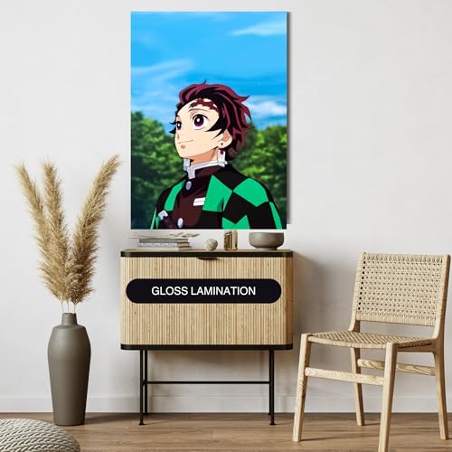 Image of Tanjiro Kamado Poster | Demon Slayer Anime - kimetsu no yaiba | Laminated | For Wall, Office and Home Decor | A3 and A4 Sizes (A3 Large, 1)