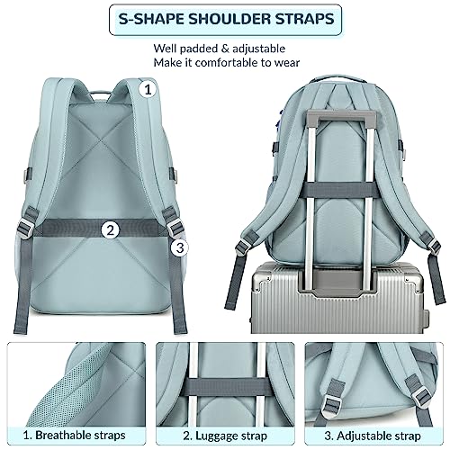 Lohol Water Resistant Backpack with Mulitiple Pockets for School Travel Outdoor College, 15.6 inch Laptop Daypack for Men and Women (Blue) - Image 6