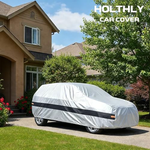 Image of 10 Layers Minivan Car Cover Custom Fit for Dodge Grand Caravan,Volkswagen VW Routan, Waterproof All Weather for Minivan, Outdoor Full Cover Sun Dust Rain Protection. Silver