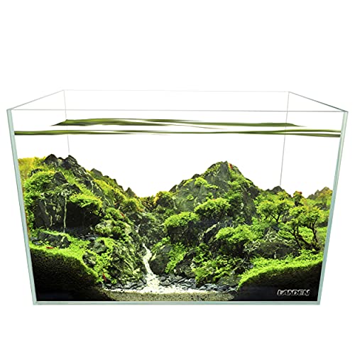 Image of Landen 60H 30 Gallon Rimless Low Iron Aquarium Tank, 23.6 inch W x 17.7 inch D x 17.7 inch H (60cm x 45cm x 45cm) 8mm Thickness with Black Nano Foam Leveling mat Included