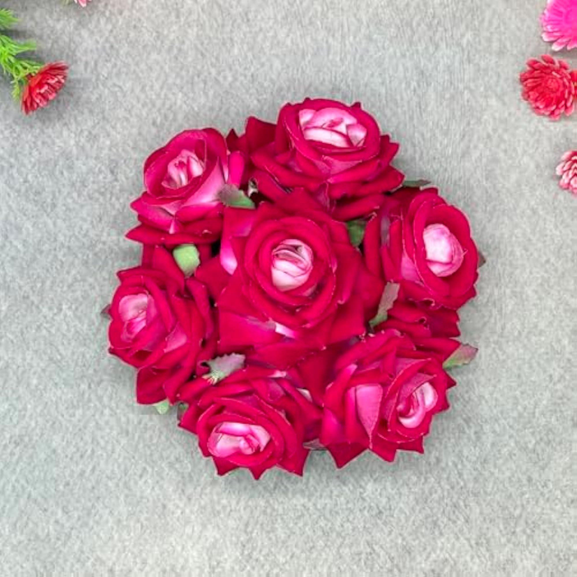 Artificial Rose Flower Juda Bun Handmade Floral Decoration