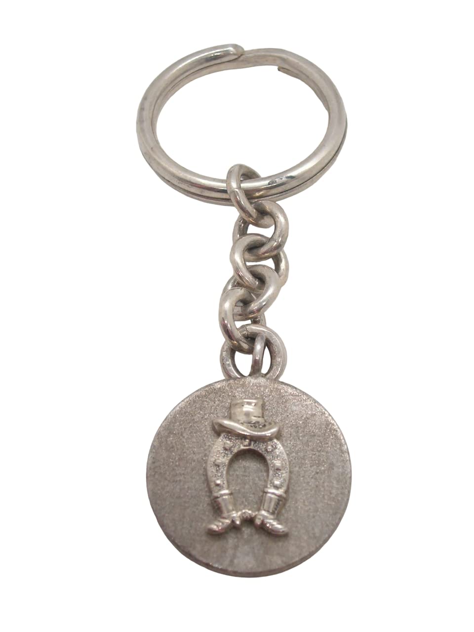 Porte-clés argent 925 Cowboy avec pendentif chapeau de western et éperons