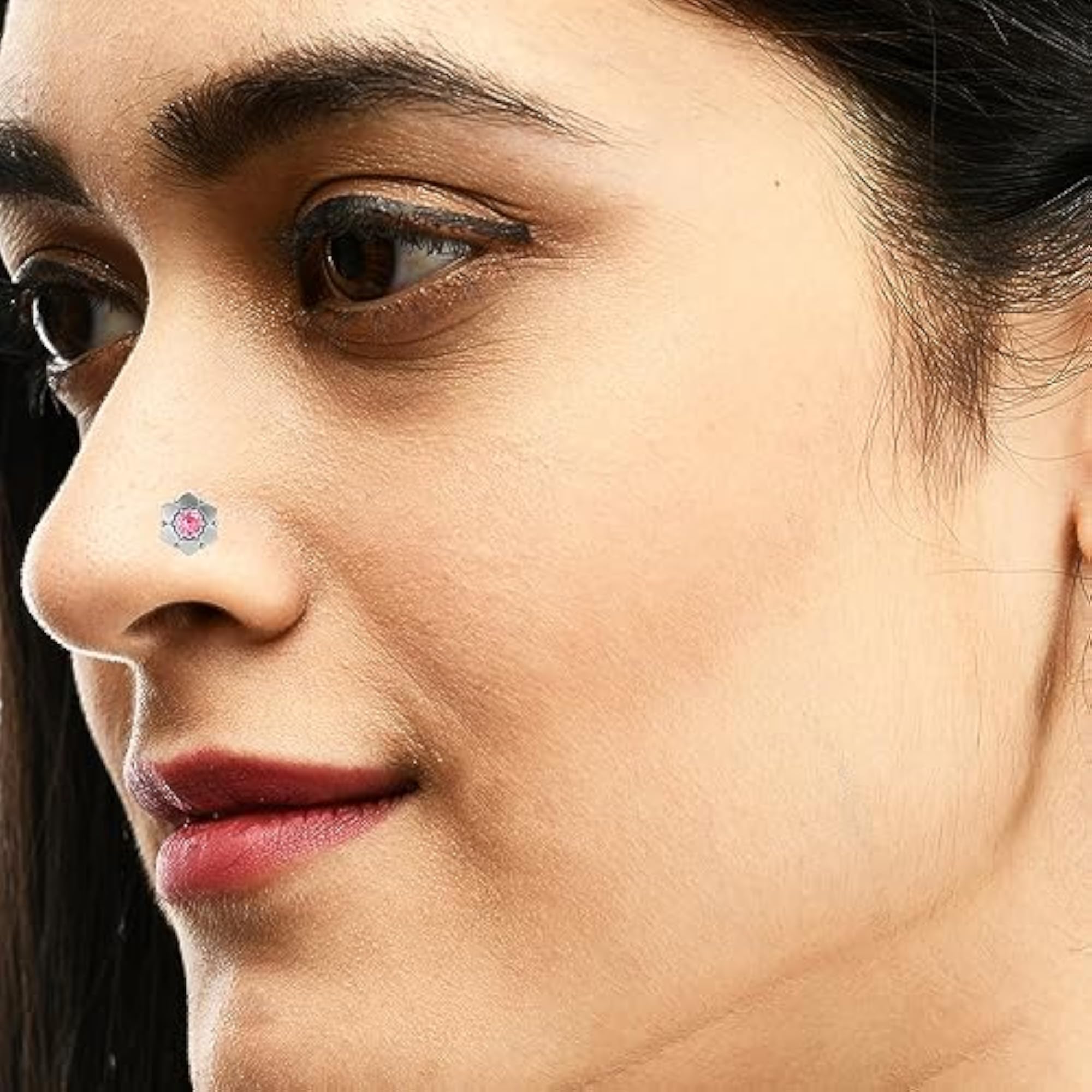 925 Sterling Silver Stone Nose Pin for Girls and Women