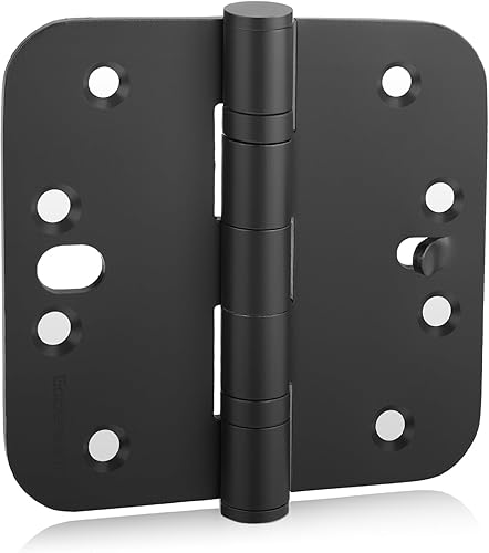 goldenwarm Paquete de 6 bisagras de seguridad con rodamientos de bolas para puertas exteriores e interiores, bisagras de acero inoxidable negro mate