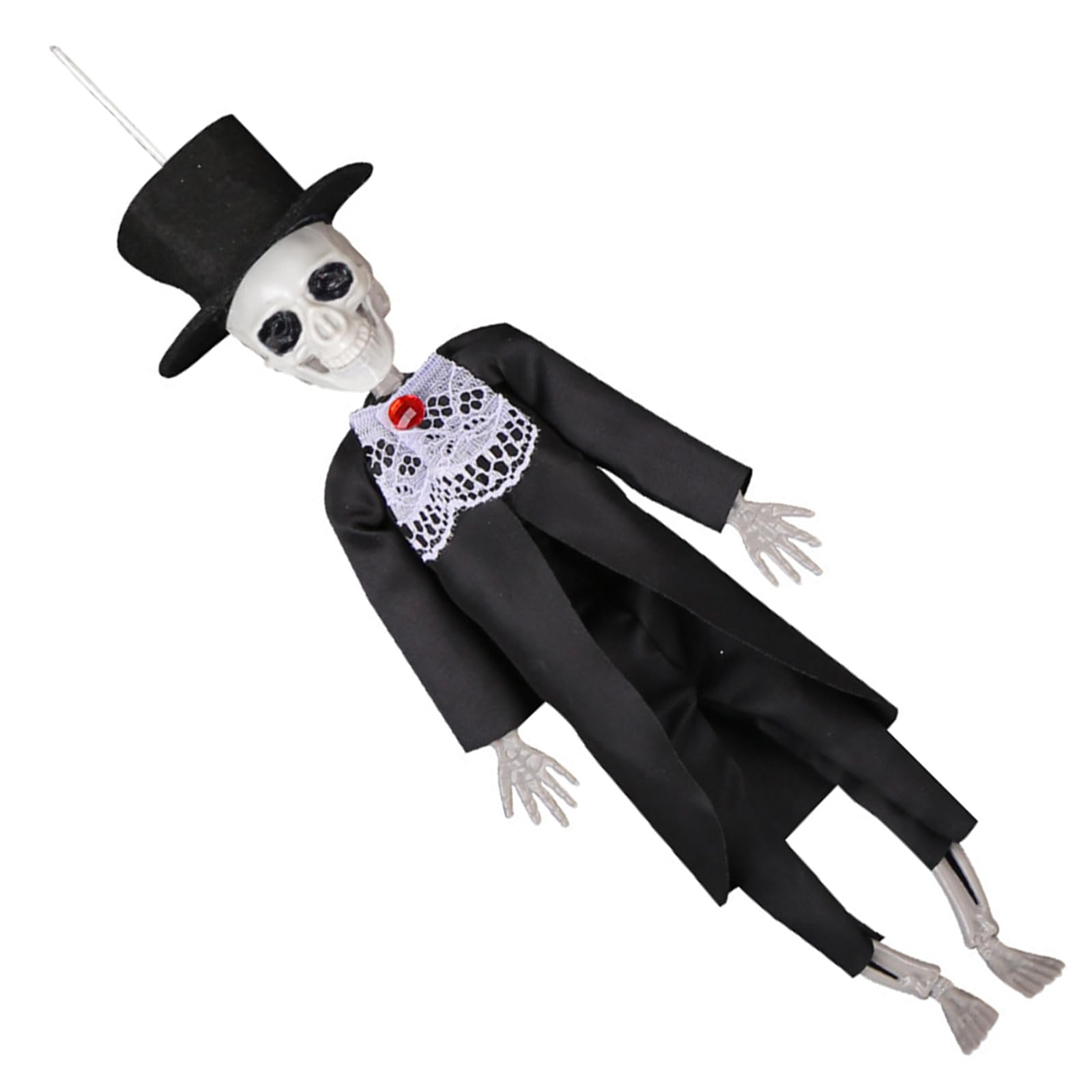 Jazuaiao 30cm Skeleton Figure with Articulated Limbs for Indoor/Outdoor Halloween Centerpiece Displays Horror Themed Hangable Ornament