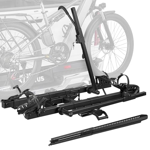 JOYTUTUS Hitch EBike Rack with Ramp for 2 E-Bikes, 200