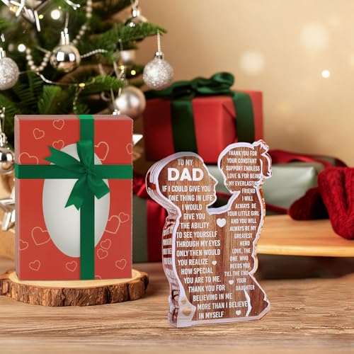 MAMAGIFTREE Dad Gifts from Daughter for Christmas,Stocking Stuffers Dad Birthday Gift Fathers Day Presents, Fathers Birthday Gift, Acrylic Plaque Desk Decor Sign, New Dad Present from Girl - Image 5
