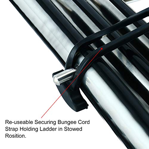 DasMarine 3-Step 316 Stainless Steel Telescoping Ladder, Slide Under Platform Mount Boarding Ladder with Retaining Strap (3 Step Ladder)