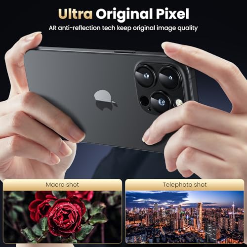 Image of WSKEN Matte Camera Protection for iPhone 16 Pro Max / 16 Pro - 9H Hardness Scratch-Resistant Bubble-Free HD Tempered Camera Metal Glass Tempered Glass Screen Protector Film Mobile Phone Case Friendly,