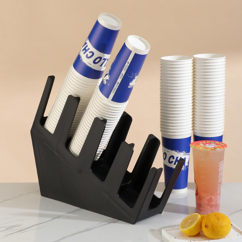 Image of Grid Cup Holder | Glass Holder | Coffee Cup Holder | Commercial Grade Fiber | Ideal for Coffee Shops, Cafes, Restaurants, Offices, Households | Wide Slots (4-Grid)