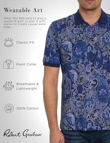 Polo de manga corta para hombre Robert Graham Dozer, tejido premium de algodón, corte clásico y detalles ricos miniatura 2
