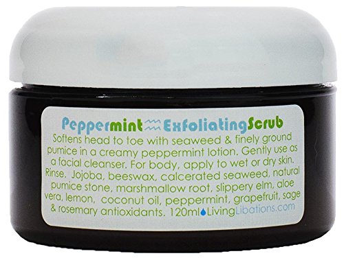 Living Libations - Organic/Wildcrafted Peppermint Exfoliating Scrub (4 Oz / 120 Ml) #TOP6