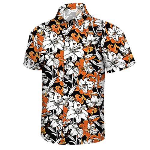 Image of Hawaiian Shirt for Men Tropical Shirts Summer Beach Button Down Short Sleeve Luau Aloha Floral Cruise Vacation Outfit 2026