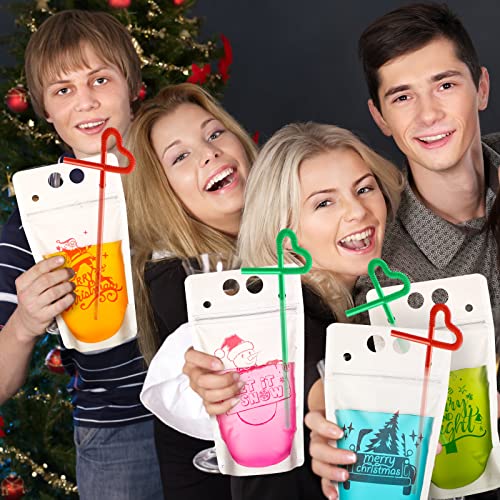 Set de 24 Bolsas para Bebidas Navideñas con Popote miniatura 5