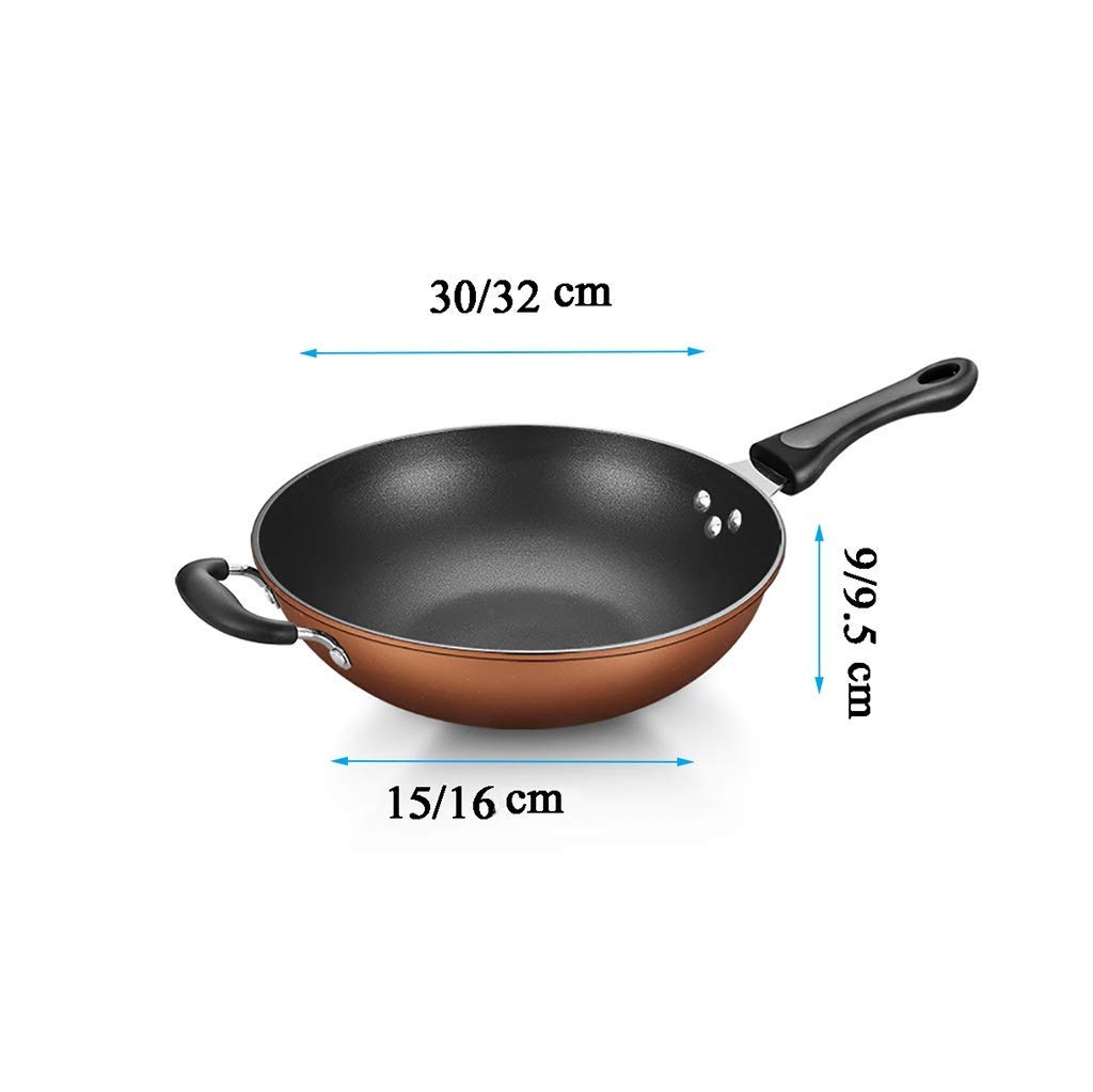 Wok für Induktion Schmiedeeiserner Wokherd speziell für Antihaft-Pfanne Induktionsherd Pfannenwender Herde anwendbar 30 / 32cm,34cm