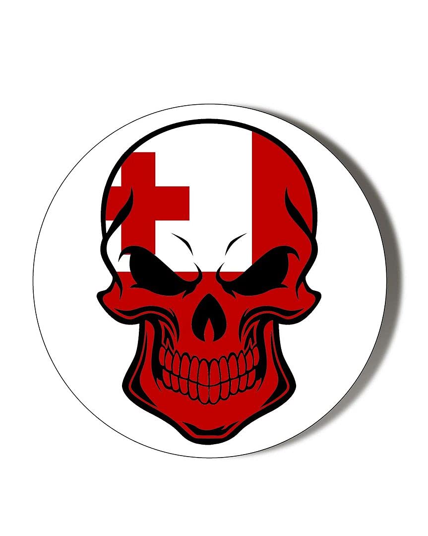 Gift Insanity White Tonga Flag Skull Shape 45Mm Fridge Magnet