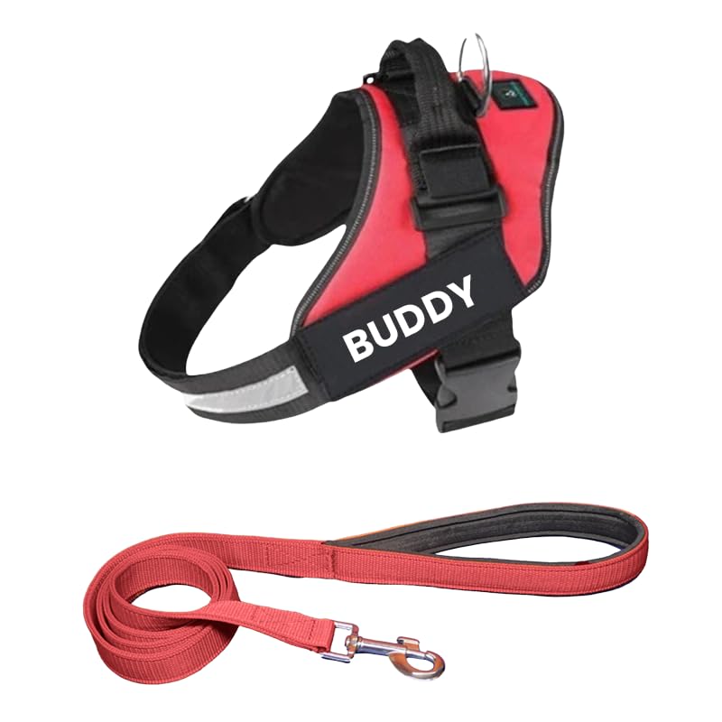 Image of Red Dog Vest Harness with Leash - No Pull, Reflective & Adjustable