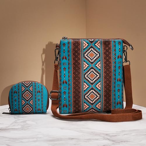 Crossbody Purse for Women Canvas Cross Body Shoulder Bag Boho Shoulder Handbag with Small Card Holder & Detachable Strap
