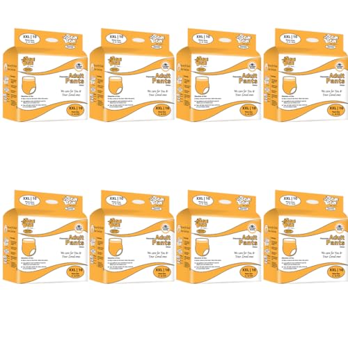 Image of Bonbon Premium Adult Diaper Pant Style Extra Extra Large (PACK OF 8) - 80 Count - XXL - Ultra Leak-Guard with Absorption and Distribution Layer (ADL) - Waist Size 45-66 Inch, 114-167 cm