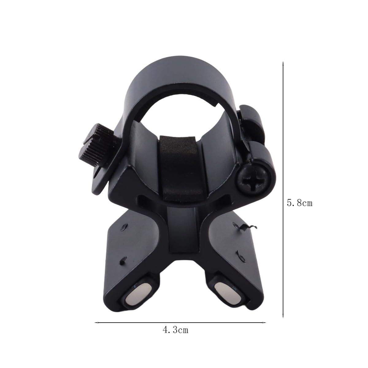 Qury Support de lampe de poche magnétique à dégagement rapide, support en fer magnétique extérieur, pour support de lampe de poche de 24 mm à 27 mm de diamètre