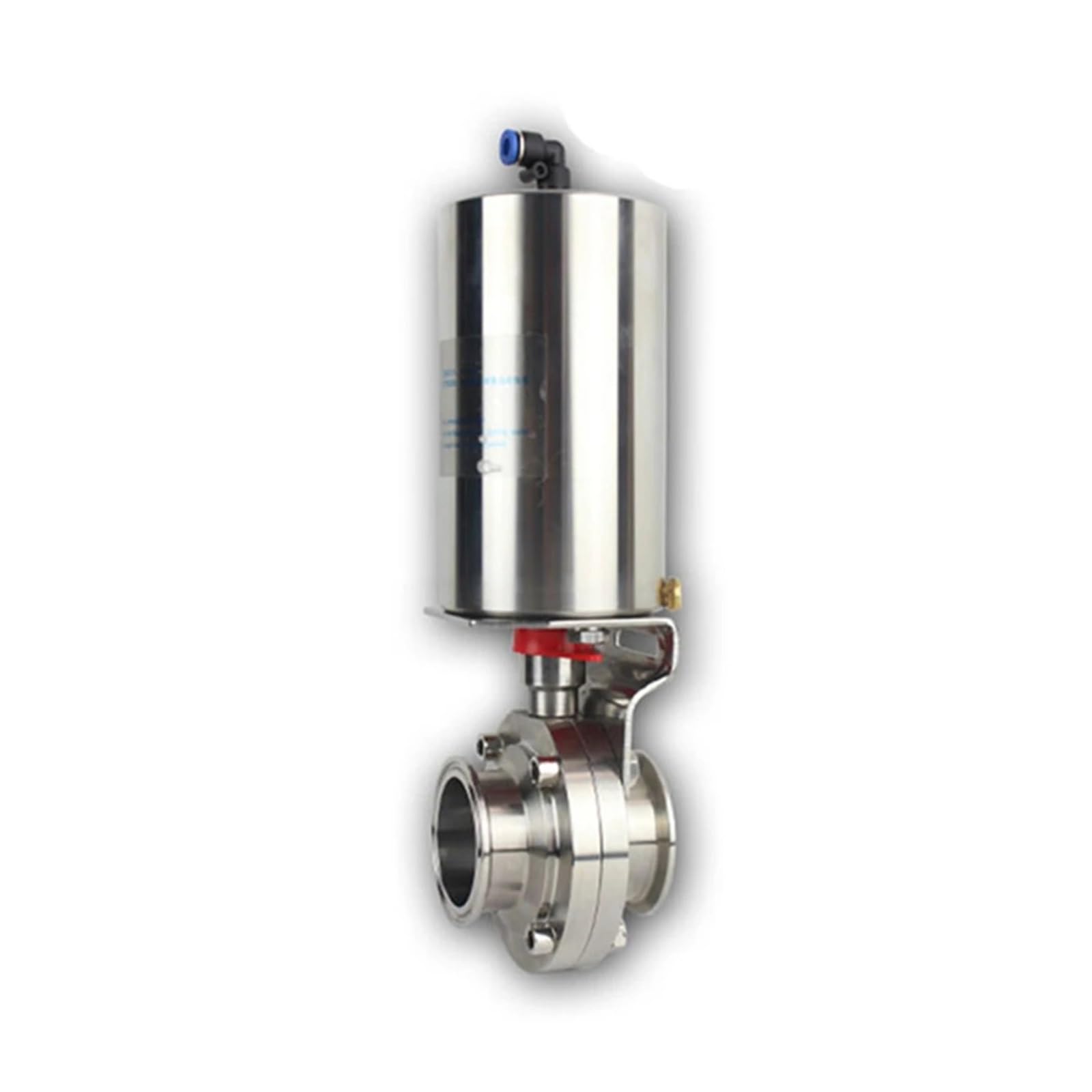 NYRXRYTCA 1-1/2"ic Butterfly Valve Stainless Steel 316 Tri Clamp OD 50.5MM Actuator Single Acting