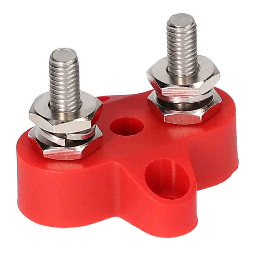 INSTALLBAY - Red M6 Dual Terminal Studs - .25 Inch (IB-DRM6)