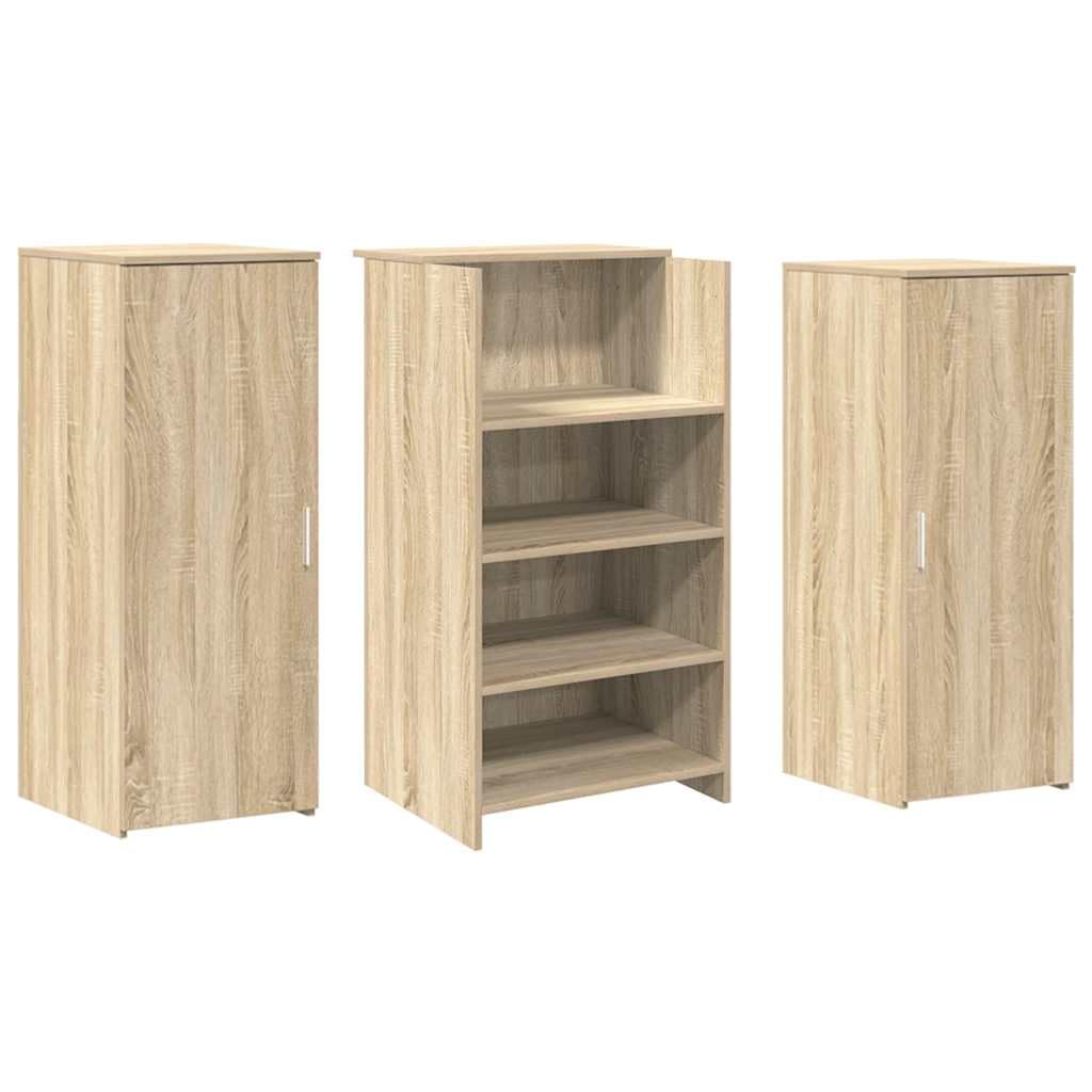 Banco reception Sonoma 135 x 50 x 103,5 cm, materiale a base di legno con piano integrato e armadio offre ampio spazio di archiviazione, mobile da ufficio robusto per ufficio aziendale