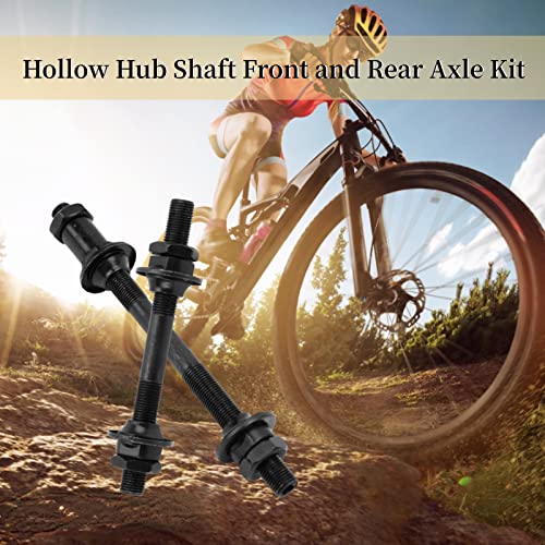 Moondkist 1 Pair Bike Axle, Bicycle Axles Rear Axle Front Axle Set With 20.5Mm, 25Mm Wheel Hub Steel Ball, Mountain Bike Hollow Hub Shaft Front And Rear Axle Kit 108Mm, 145Mm For Mountain Mtb Bike #TOP3