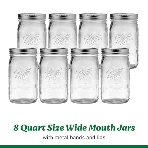 Ball Wide Mouth Quart 32oz. Glass Mason Jar with Lids and Bands, 8 Count by Ball - Used condition - Image 8