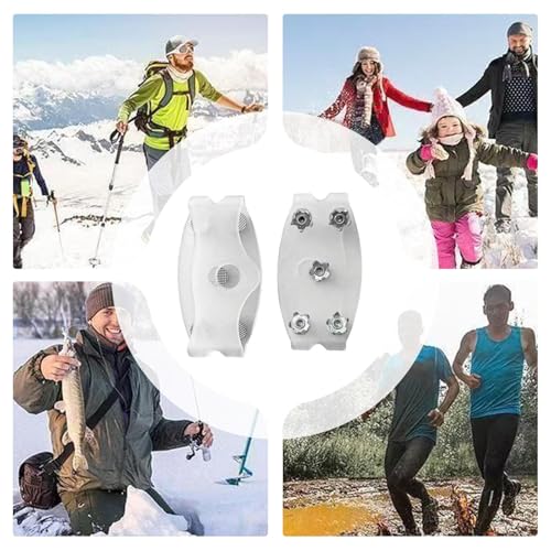 Xijobido Eisgriffe Für Schuhe - Klar Anti-Rutsch Griffe Für Schuhe | Rutschsicherung Traktions Spikes | Für Winter Und Schnee Und Wandern Gehen Klettern Angeln Dachdecken Golf