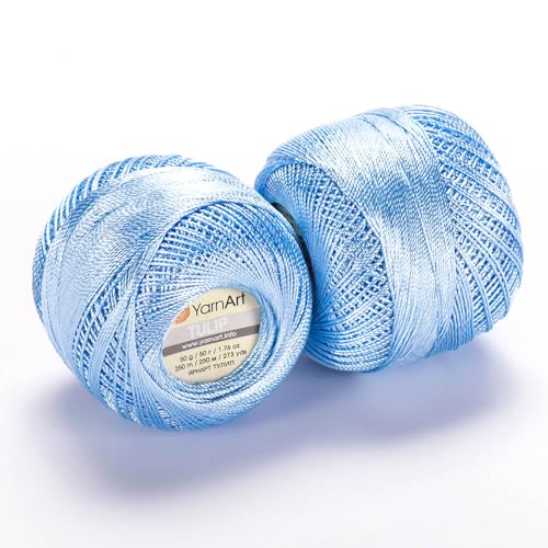 Image of YanrArt Tulip%100 Microfiber Silky Yarn - Suitable for Summer Clothes and Home Accessories Curtains, Runners, Tablecloths - S. Fine(1) Weight Yarn - 1.70 Oz, 273 Yds (408)