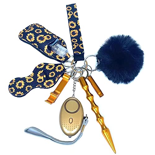 Safety keychain for women set with alarm, window breaker, wristle…