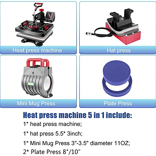 Heat Press Machine 5 en 1 para camisetas 29x38 cm miniatura 5
