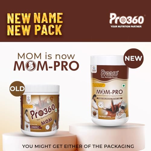 Image of PRO360 Mom-Pro Nutritional Supplement For Pregnant & Lactating Women Complete Maternal Nutrition During Pregnancy With Protein, Dha, Vitamins, Minerals Swiss Chocolate Flavor, 200 Gm
