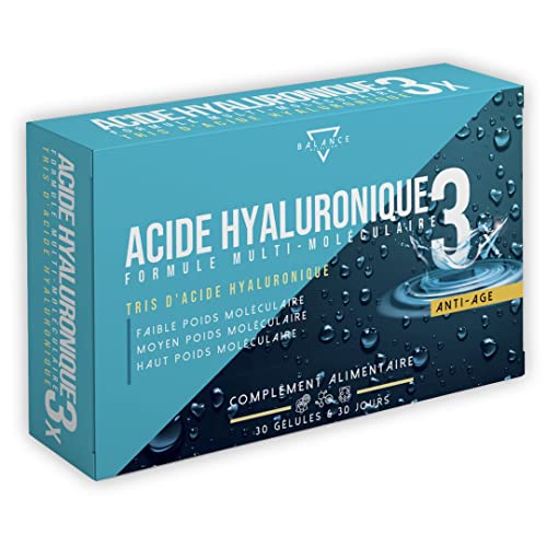 ACIDE HYALURONIQUE | Acide Hyaluronique Gelules | Formule multimoléculaire à haute dose avec acide hyaluronique de poids moléculaire élevé, moyen et faible | 30 gélules végétales