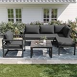 【Durchdachte Details für mehr Komfort】 – Verstellbare Beine an Tisch und Stühlen sorgen für sicheren Stand auf unebenen Flächen und schützen den Boden vor Kratzern. Die weiche Polsterung bietet angenehmen Sitzkomfort und lädt zum Entspannen ein – perfekt für lange Sommerabende und gesellige Runden im Freien.