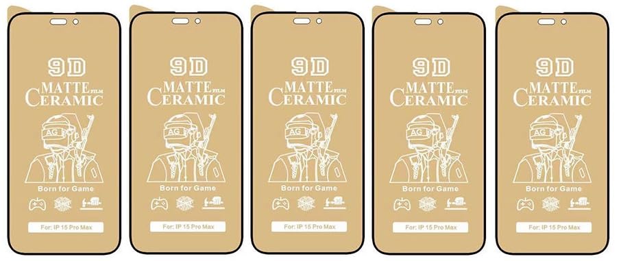 OZ MARKETPLACE [5 Pack] [3 Pack + 2 BONUS] MATTE Durable Flexible Ceramic Screen Protectors for iPhone 15 Pro Max - Premium Shockproof Phone Cover